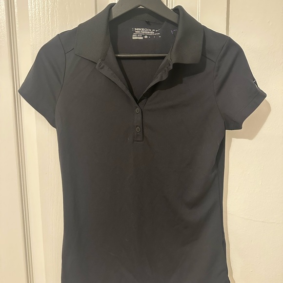 Nike Women's Black Button Down Polo Shirt - Picture 1 of 4
